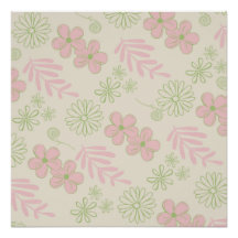 Patrón de flor verde rosado retro Y2K 70