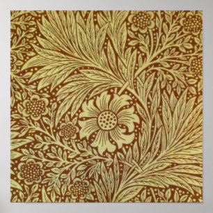 Póster Patrón de flores antiguas de Marigold William Morr