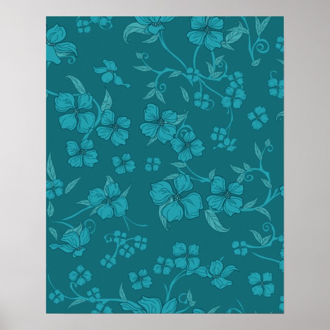 Póster Patrón de Flores Asombrosas 9 (Frente)