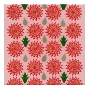 Póster Patrón de flores de primavera personalizadas para 
