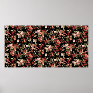 Póster Patrón de flores. El fondo floral sin inconfundibl