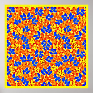 Póster Patrón de follaje de ráfaga de color de moda
