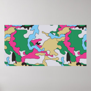 Póster Patrón de fondo de camuflaje colorido y sin brillo