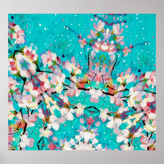 Póster Patrón de fondo geométrico abstracto colorido (Frente)