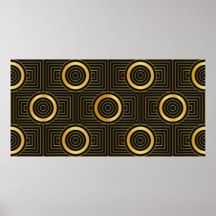 Póster Patrón de fondo vintage sin fisuras Art Deco