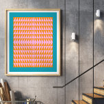 Póster Patrón de forma geométrica cúpula Naranja rosa Tur<br><div class="desc">Un diseño gráfico divertido y colorido en negrita de patrones geométricos de triángulo en colores brillantes de azul turquesa,  naranja y rosa.</div>