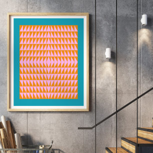 Póster Patrón de forma geométrica cúpula Naranja rosa Tur