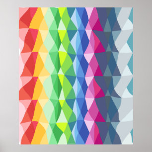 Póster Patrón de formas geométricas de arcoiris abstracta