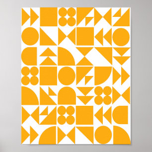 Póster Patrón de formas geométricas modernas amarillo est