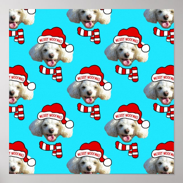 Póster Patrón de foto personalizada de perro de Santa de  (Frente)