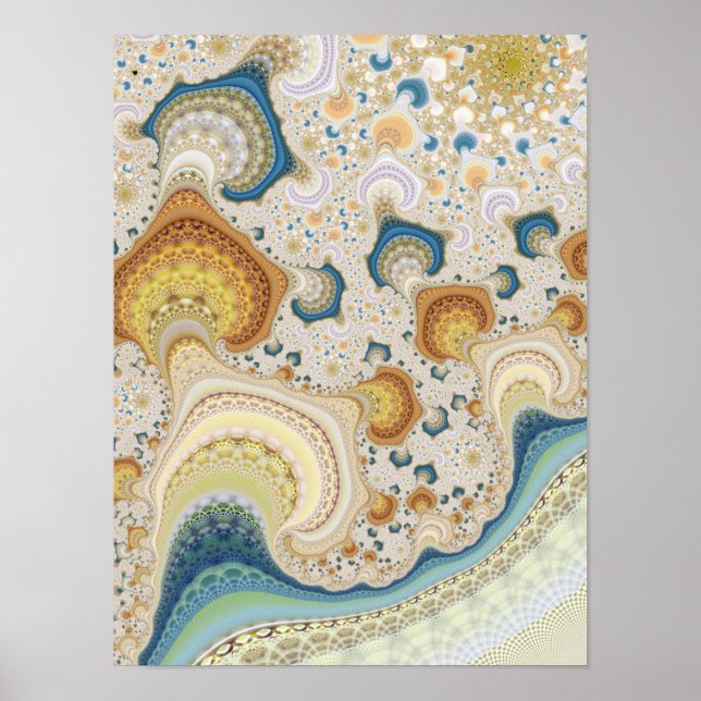 Póster Patrón de fractal intrincado (Frente)