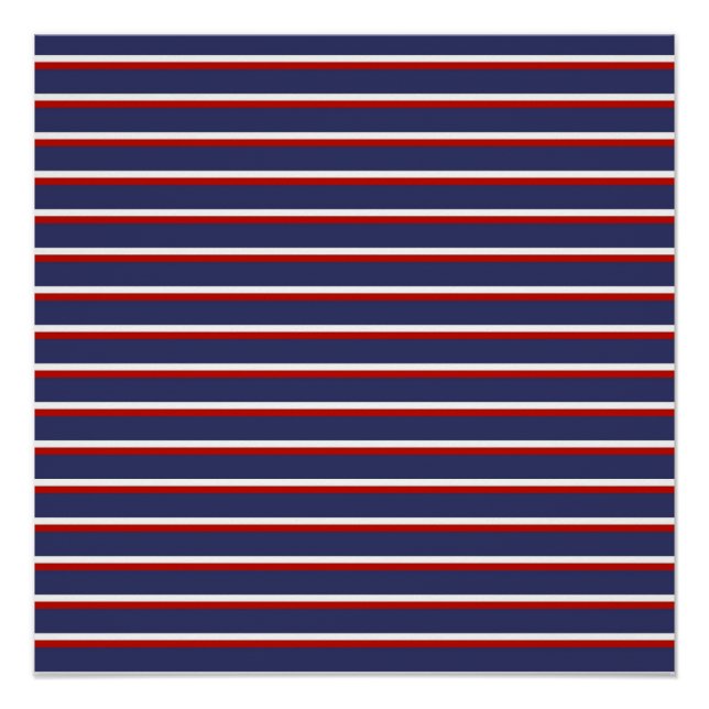 Póster Patrón de franja roja azul de la marina (Anverso)