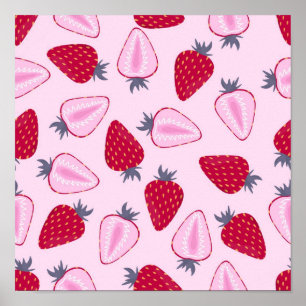 Póster Patrón de fresa