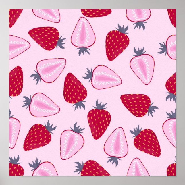 Póster Patrón de fresa (Frente)