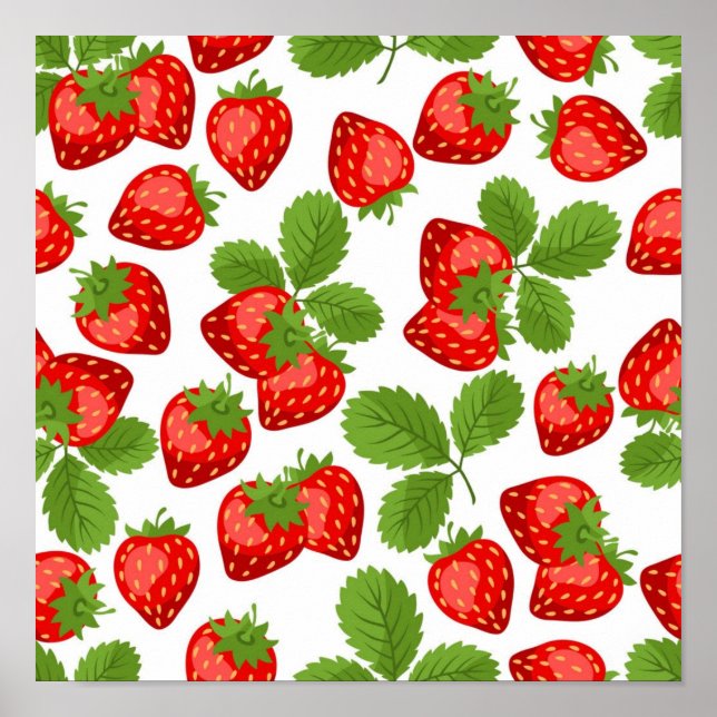 Póster Patrón de fresa (Frente)
