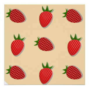 Póster Patrón de fresa para buenas vibraciones en verano 