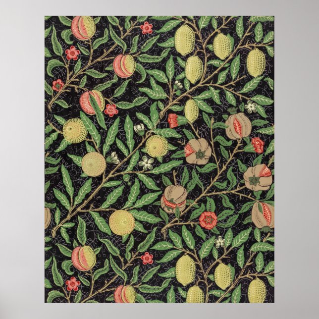 Póster Patrón de fruta de William Morris (1862) (Frente)