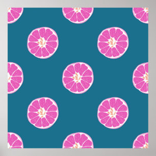 Póster Patrón de fruta sin fisuras con naranja. abstracto