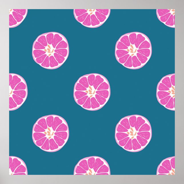 Póster Patrón de fruta sin fisuras con naranja. abstracto (Frente)