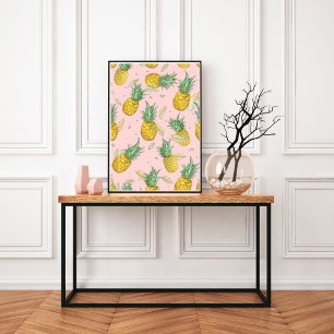 Póster Patrón de Fruta Tropical Fiesta de Piña 