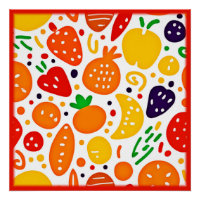 Patrón de fruta vibrante