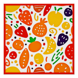 Póster Patrón de fruta vibrante