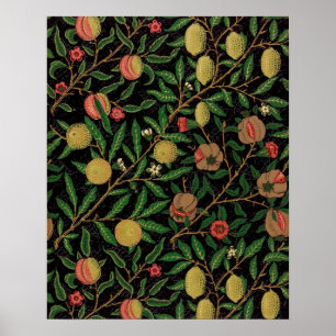 Póster Patrón de frutas de William Morris