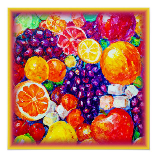 Póster "Patrón de frutas frescas" Arte Cuto. Comprar ahor (Anverso)