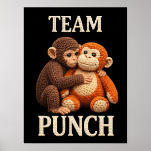 Póster Patrón de ganchillo de mono bebé puñetazo Amigurum