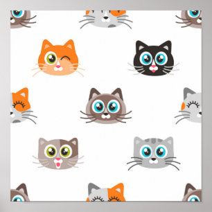 Póster Patrón de gato