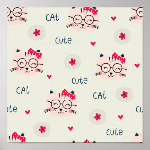 Póster Patrón de gato