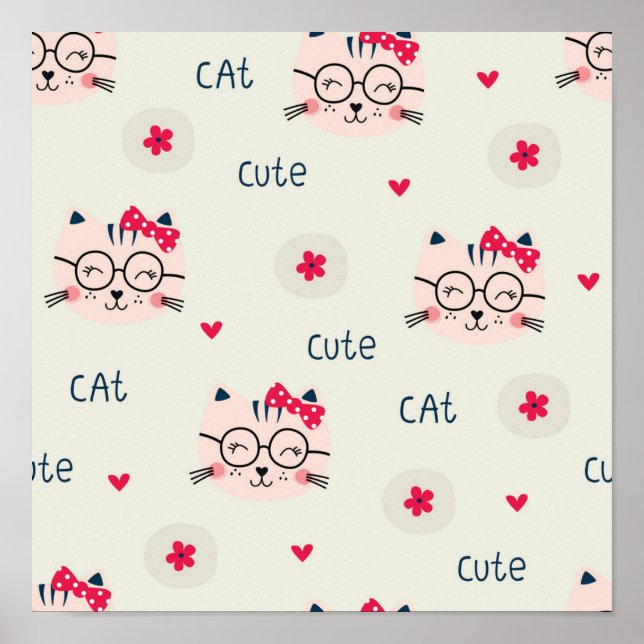 Póster Patrón de gato (Frente)