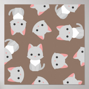 Póster Patrón de gato