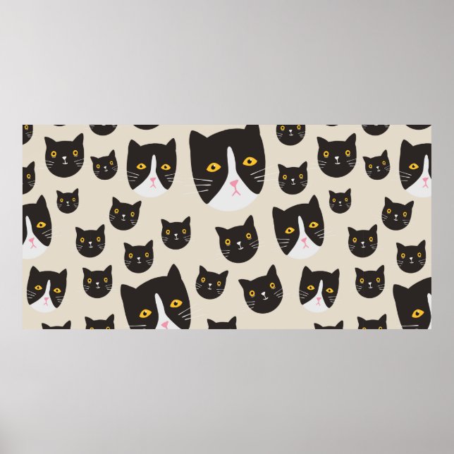 Póster Patrón de gato continuo/ (Frente)