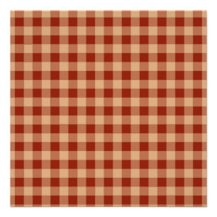 Póster Patrón de gingham a cuadros marrones