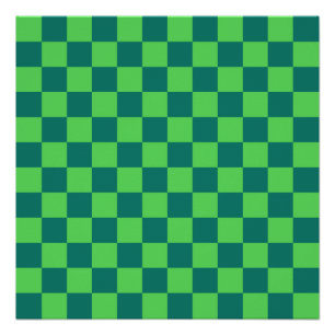 Póster Patrón de Gingham de Blue Green Checkered
