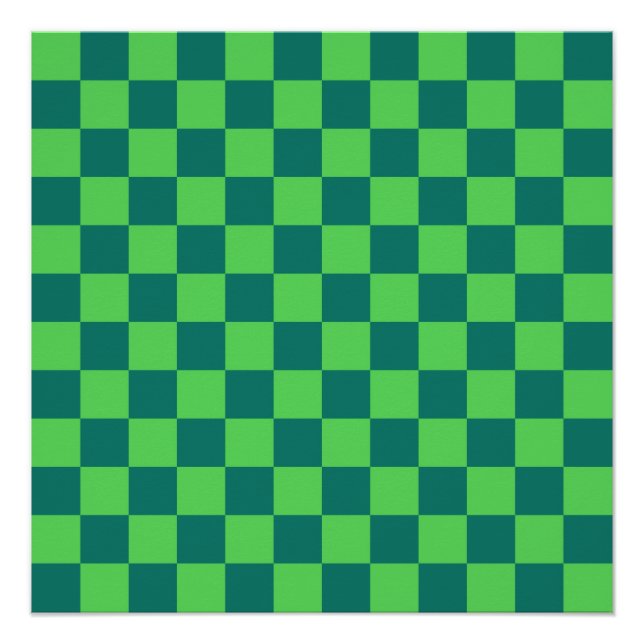 Póster Patrón de Gingham de Blue Green Checkered (Anverso)