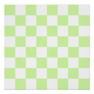 Póster Patrón de Gingham de Pastel Verde