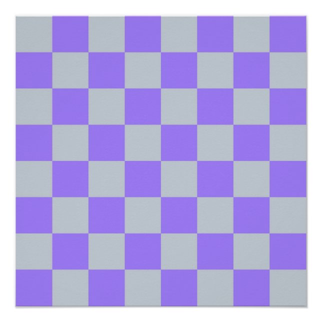 Póster Patrón de Gingham de Purple Checkered (Anverso)