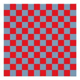 Póster Patrón de Gingham de Red Blue Checkered