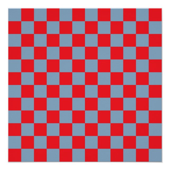 Póster Patrón de Gingham de Red Blue Checkered (Anverso)