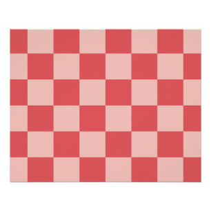 Póster Patrón de Gingham de Red Checkered Rosa