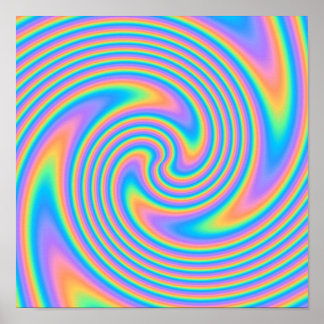 Póster Patrón De Giro Psicodélico Multicolor.