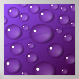 Póster Patrón de Gota de Agua Morada
