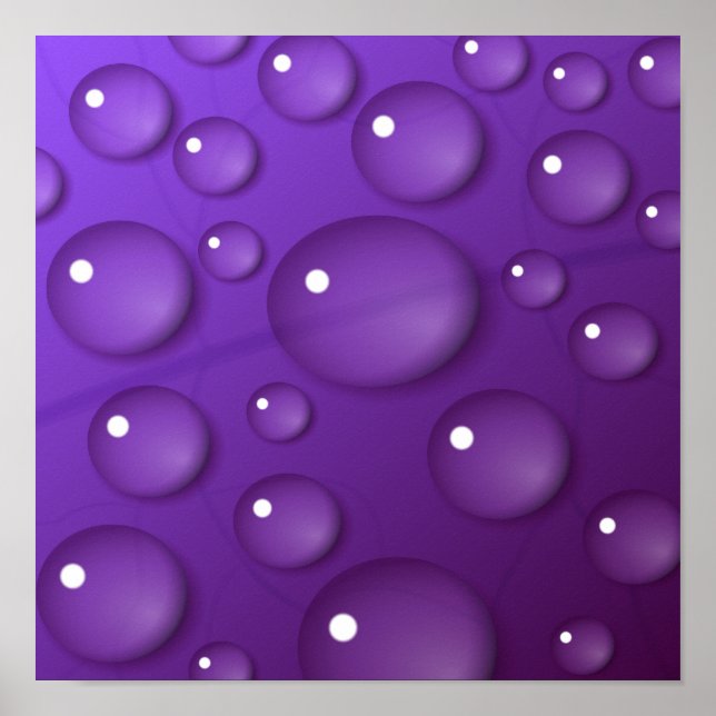 Póster Patrón de Gota de Agua Morada (Frente)