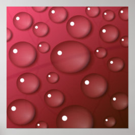 Póster Patrón de gota de agua roja