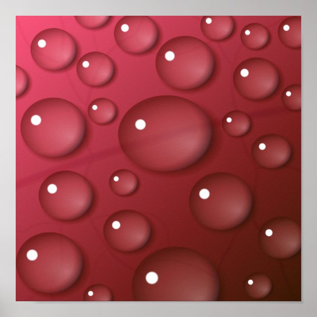 Póster Patrón de gota de agua roja (Frente)