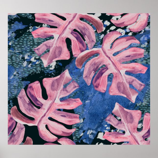 Póster Patrón de grifo tropical acuático de verano (Frente)