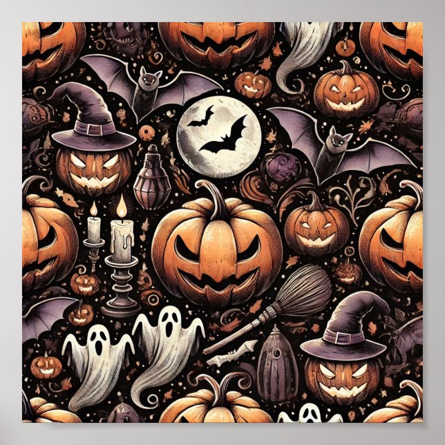 Póster Patrón de Halloween (Frente)