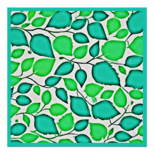 Póster Patrón de hojas de elegancia Vivid